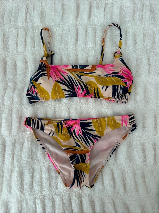 Xhilaration Other - Target Tropical Leaf Print Bikini Set in Pink, Olive & Navy